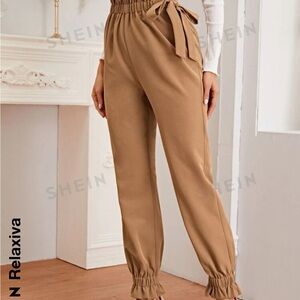 Paper bag taper leg pant